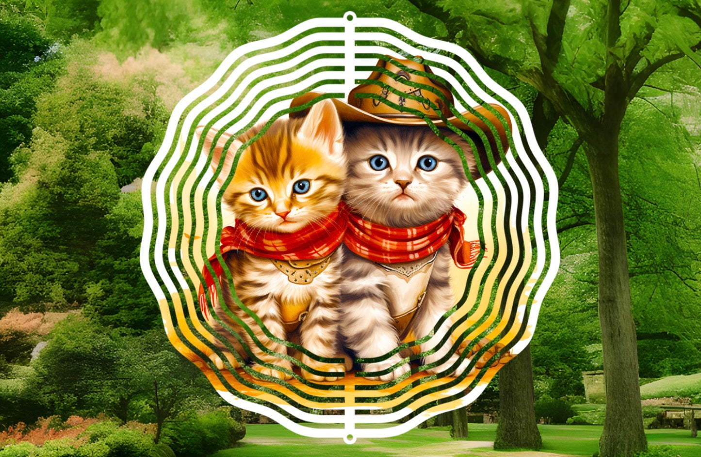 Kittens 8in wind spinner