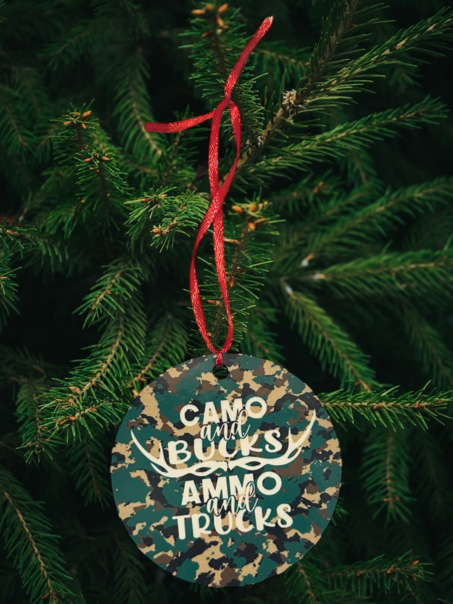 Camo bucks ammo trucks ornament