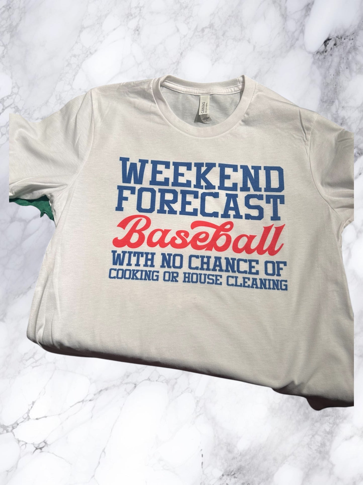 Weekend forecast baseball tshirt