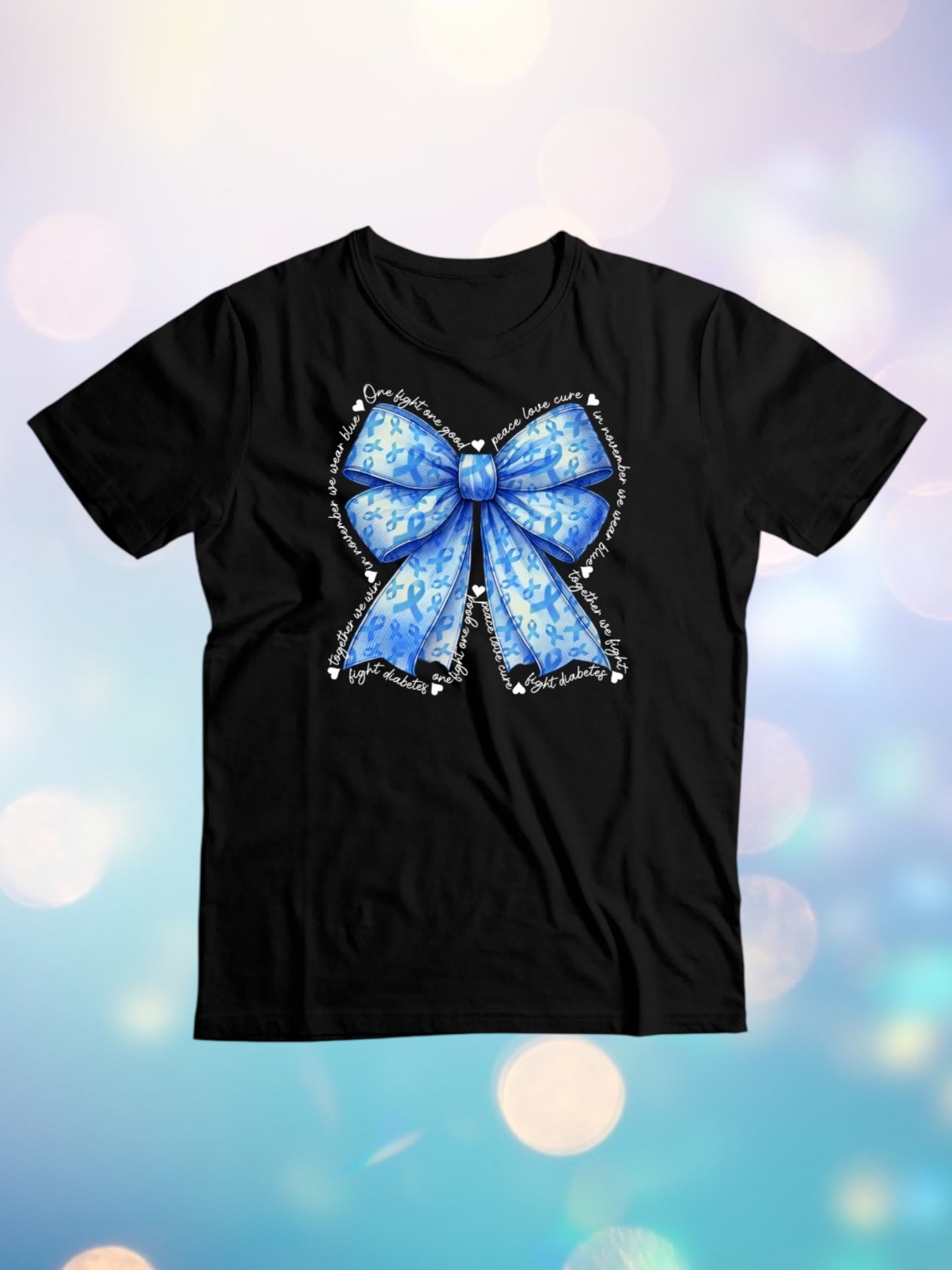 Diabetes awareness bow tshirt