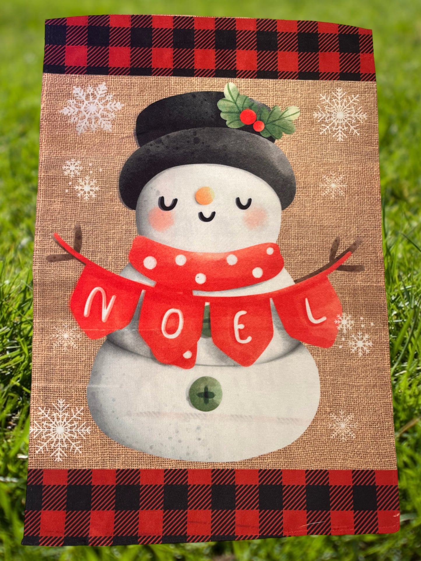 Snowman Noel 12x18 garden flag