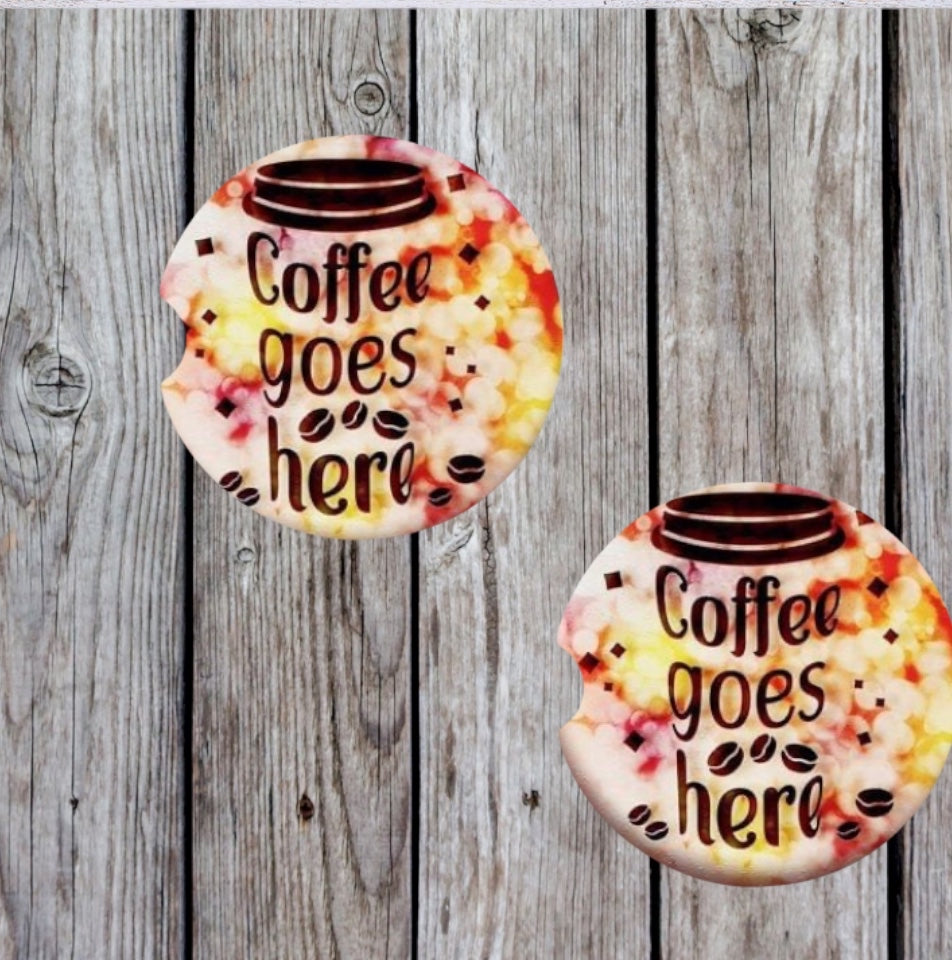 Coffee goes here car coasters (2)