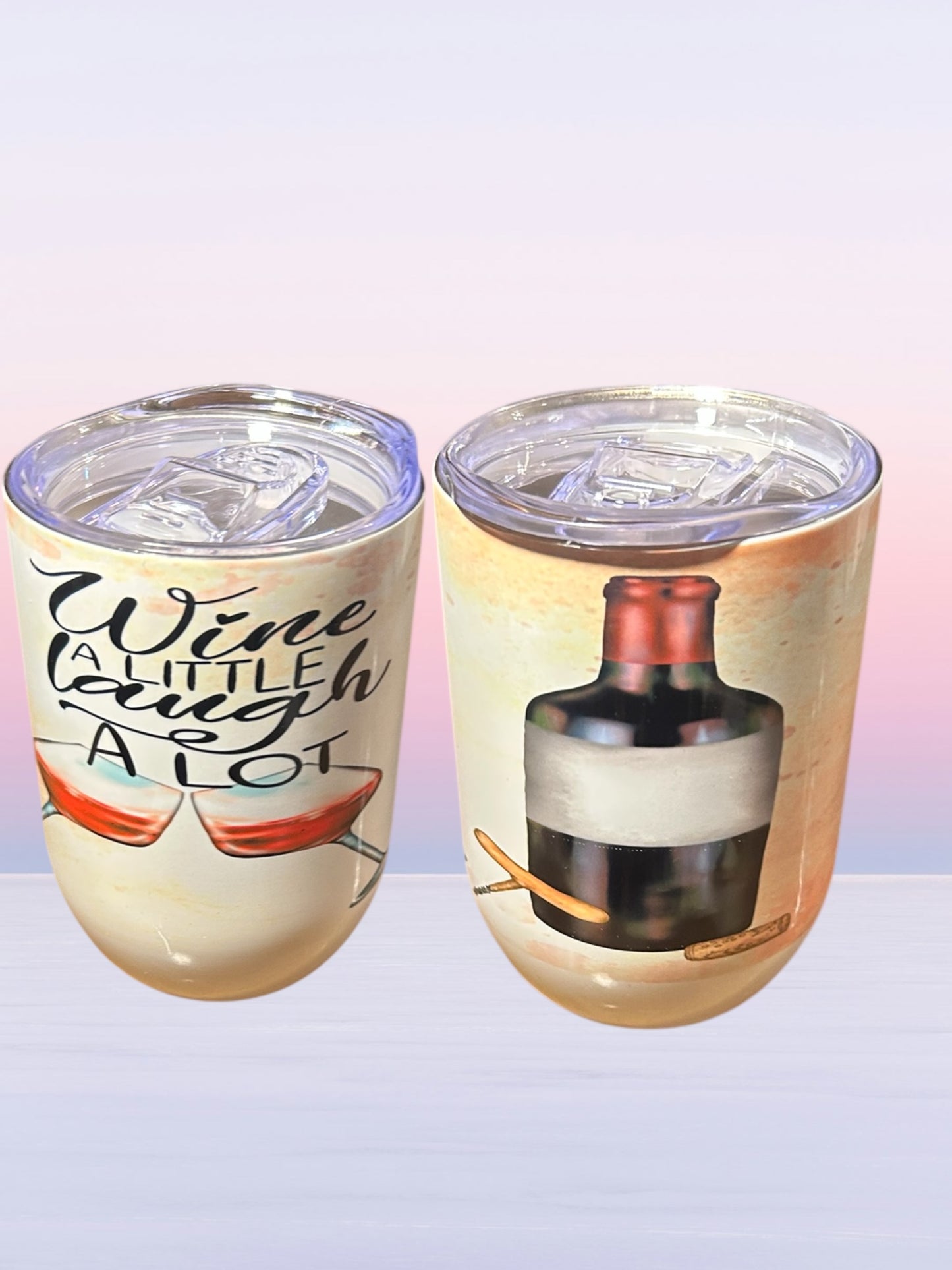 Wine a little laugh a lot 12oz wine tumbler