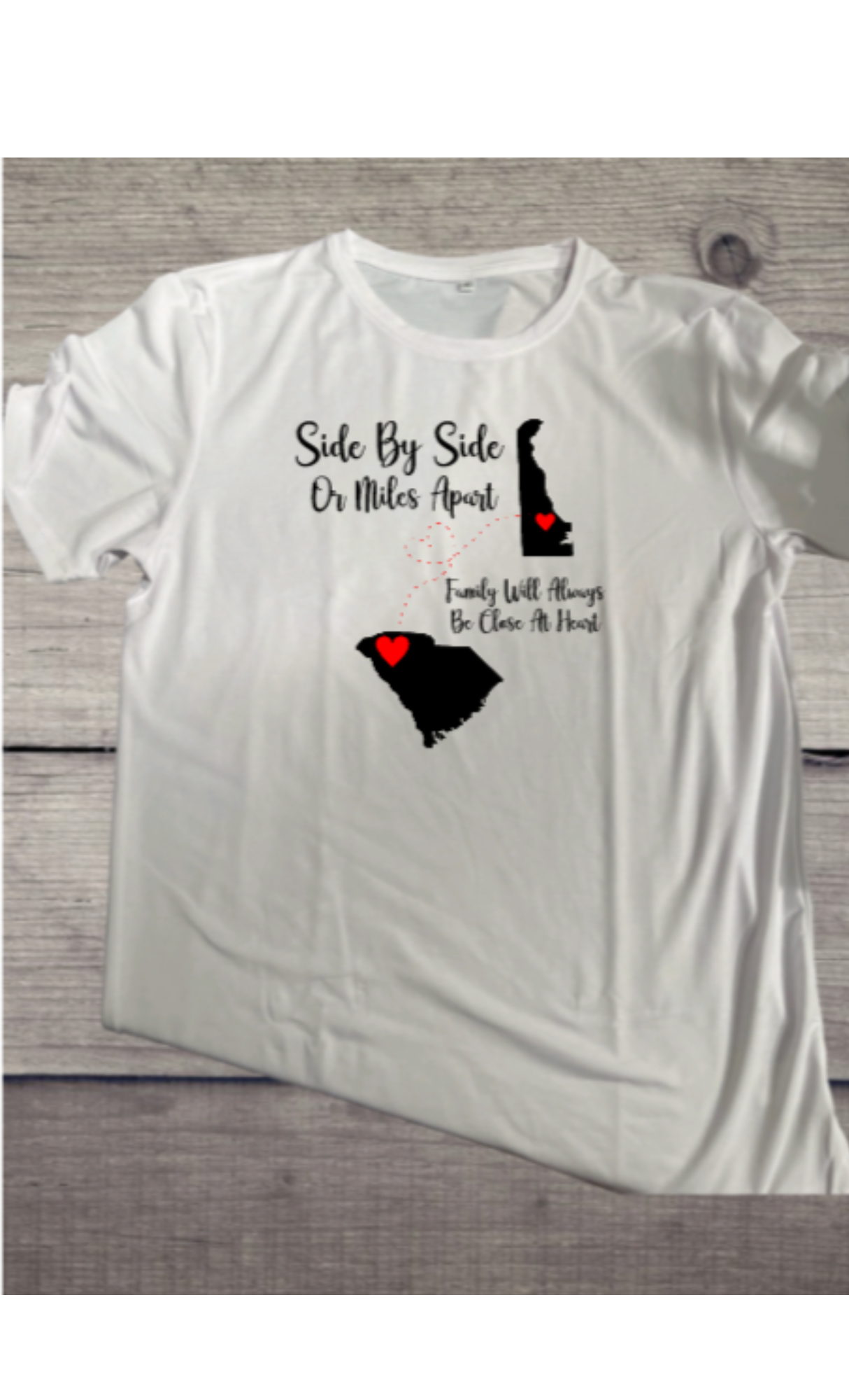Side by side or miles apart family will always be close at heat tshirt