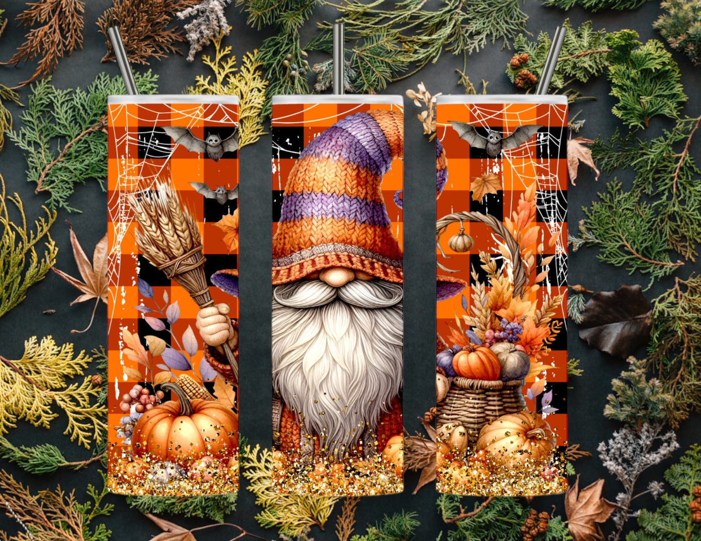 Fall pumpkin gnomes 20oz tumbler