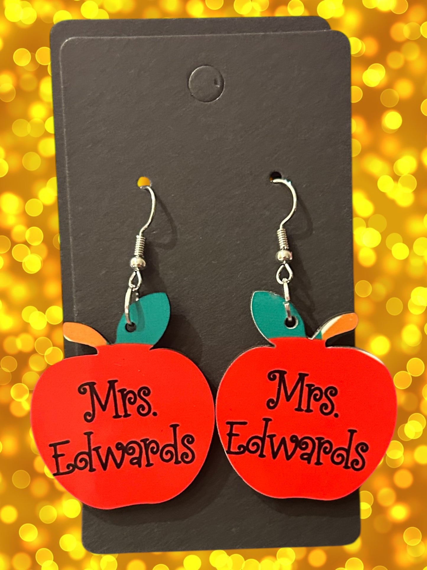 Custom apple earrings