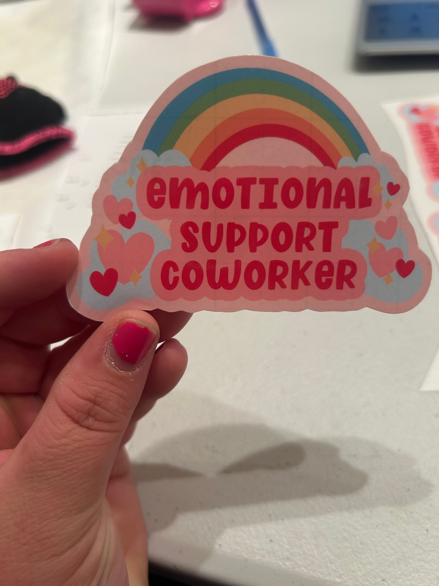 Emotional support coworker sticker