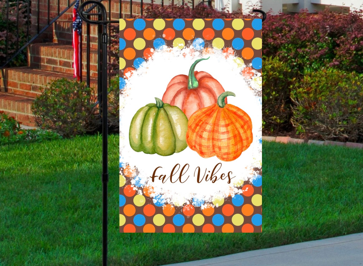 Fall vibes pumpkin 12x18 garden flag