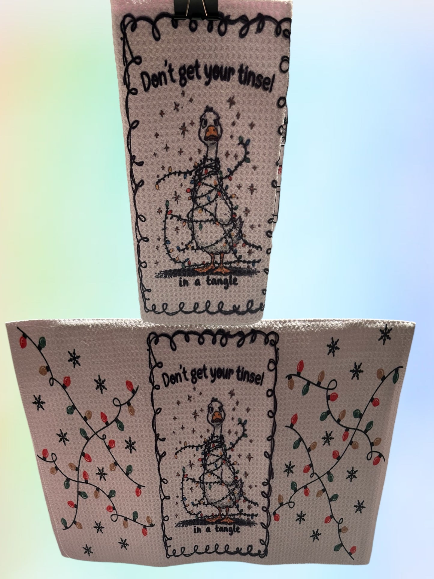 Don’t get your tinsel in a tangle waffle towel