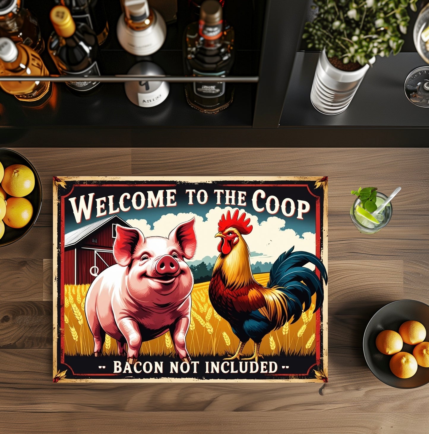 Welcome to the coop 8x11 glass cutting board