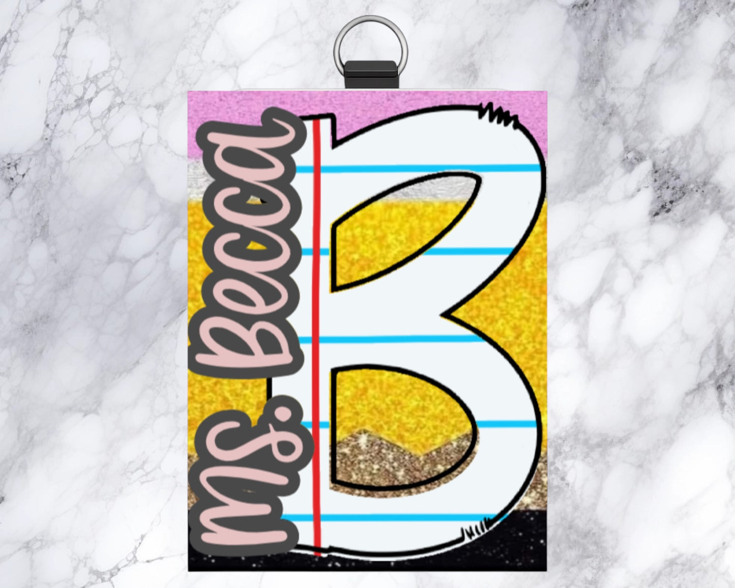 Pencil notebook id badge holder