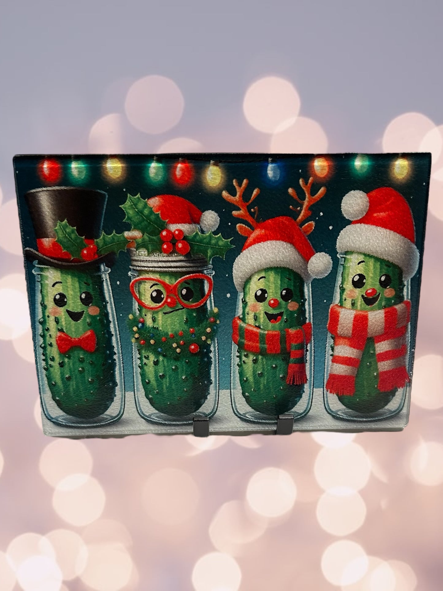 Christmas pickles cutting board