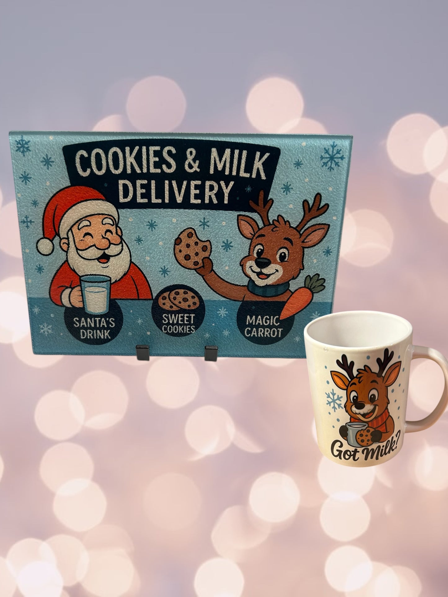 Cutting board and mug set