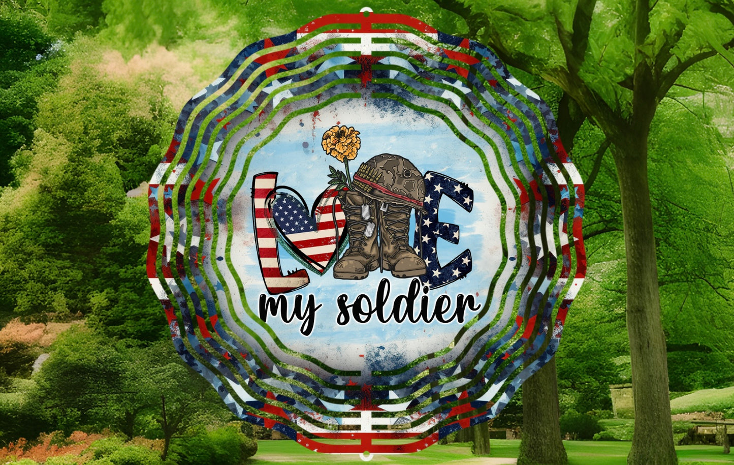 Love my soldier wind spinner