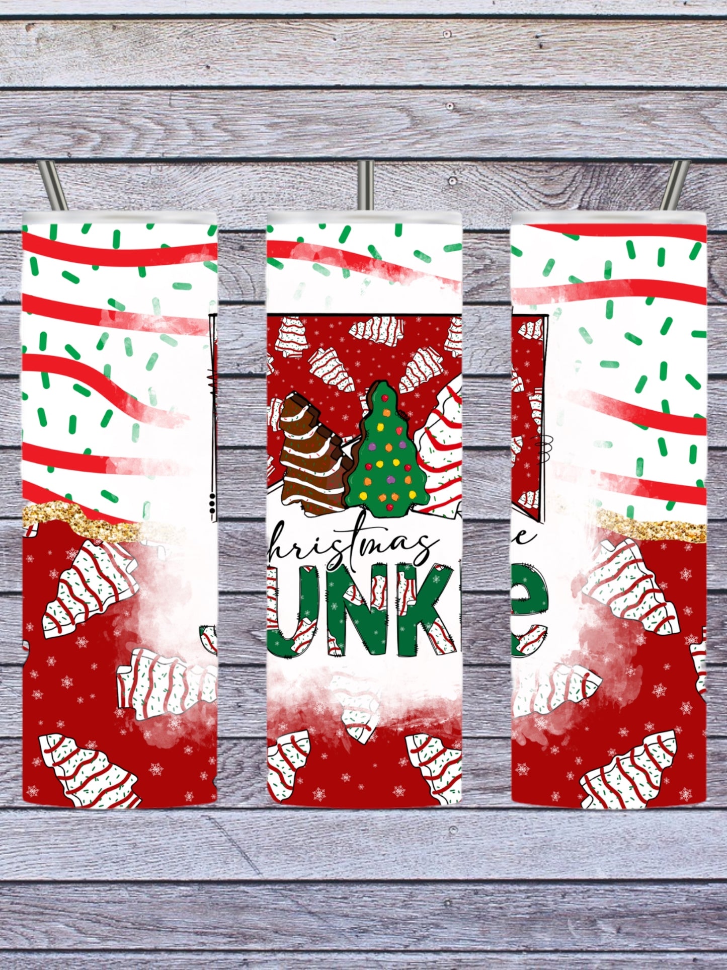 Christmas tree junkie 20oz tumbler