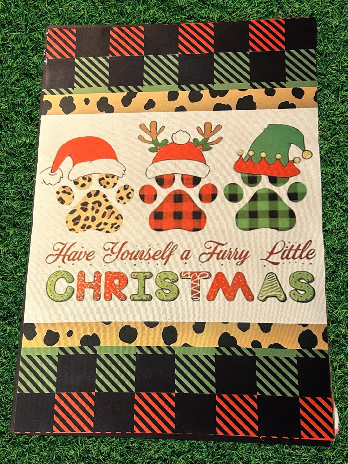 Have yourself a furry little Christmas garden flag