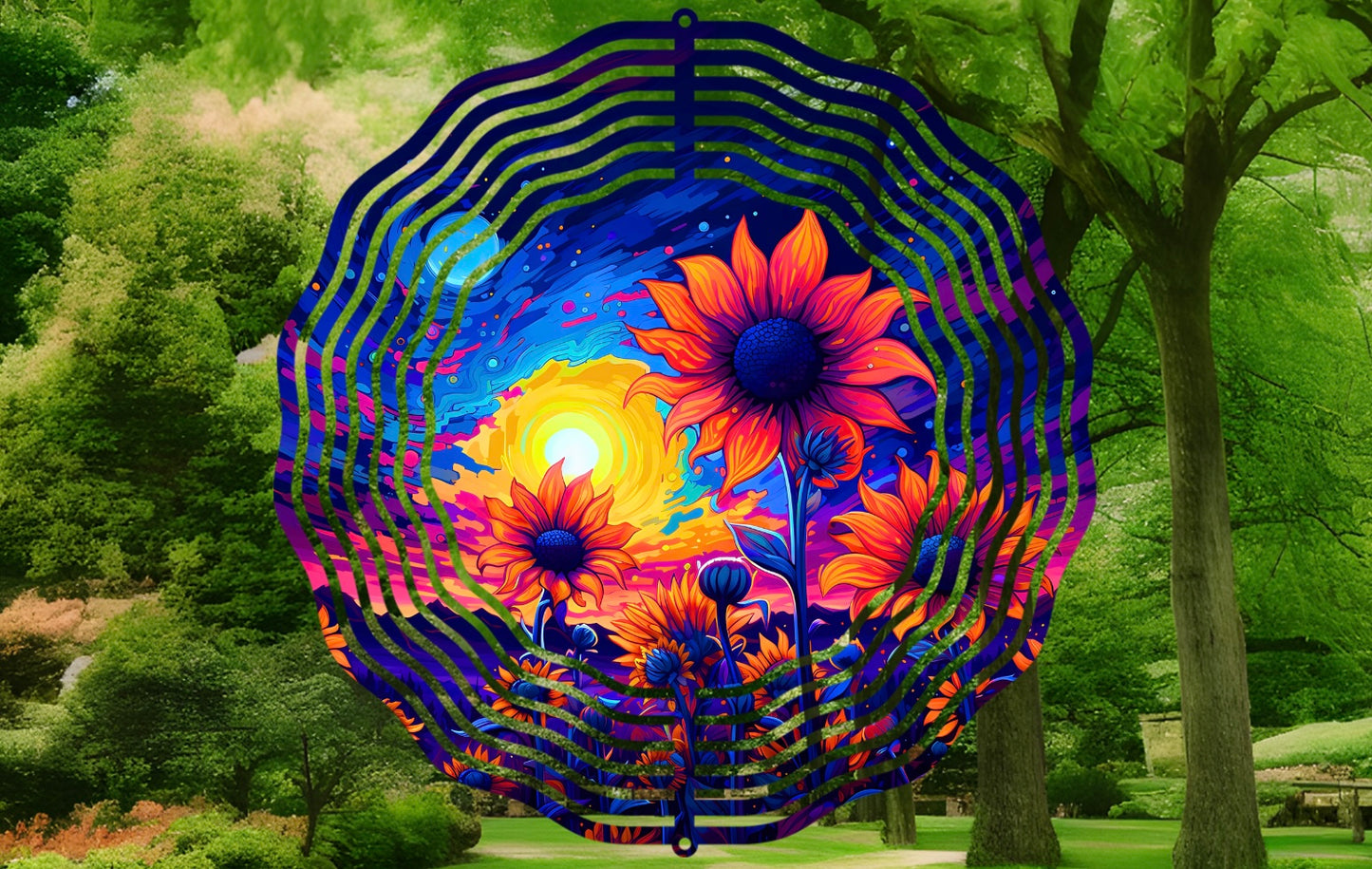 Flowers at night 8in wind spinner