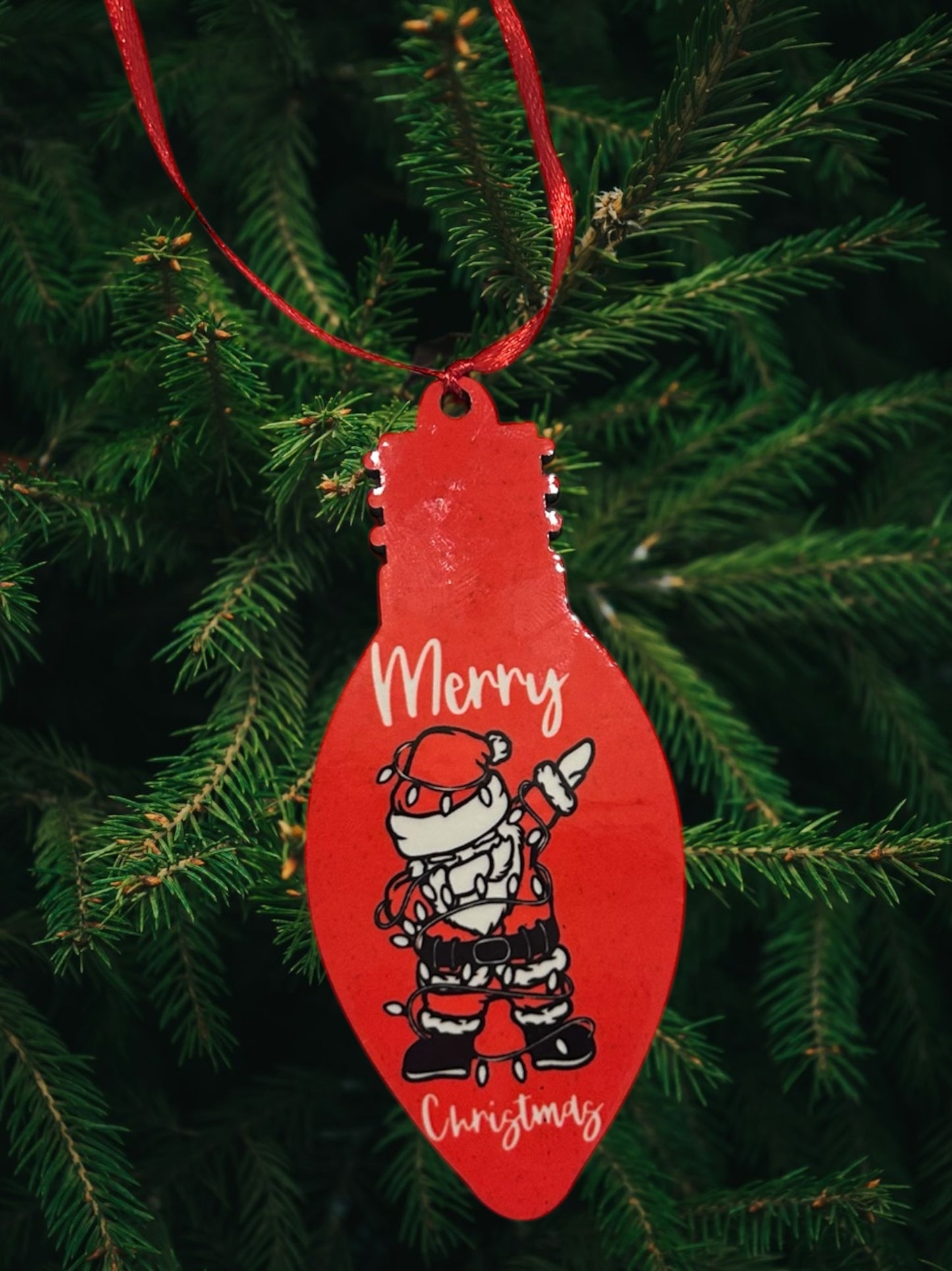 Merry Christmas bulb ornament