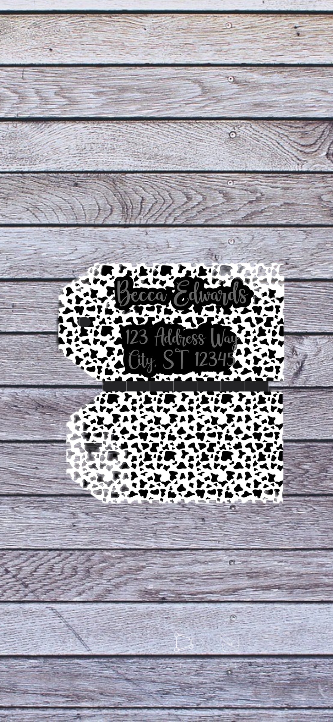 Cowprint luggage tag