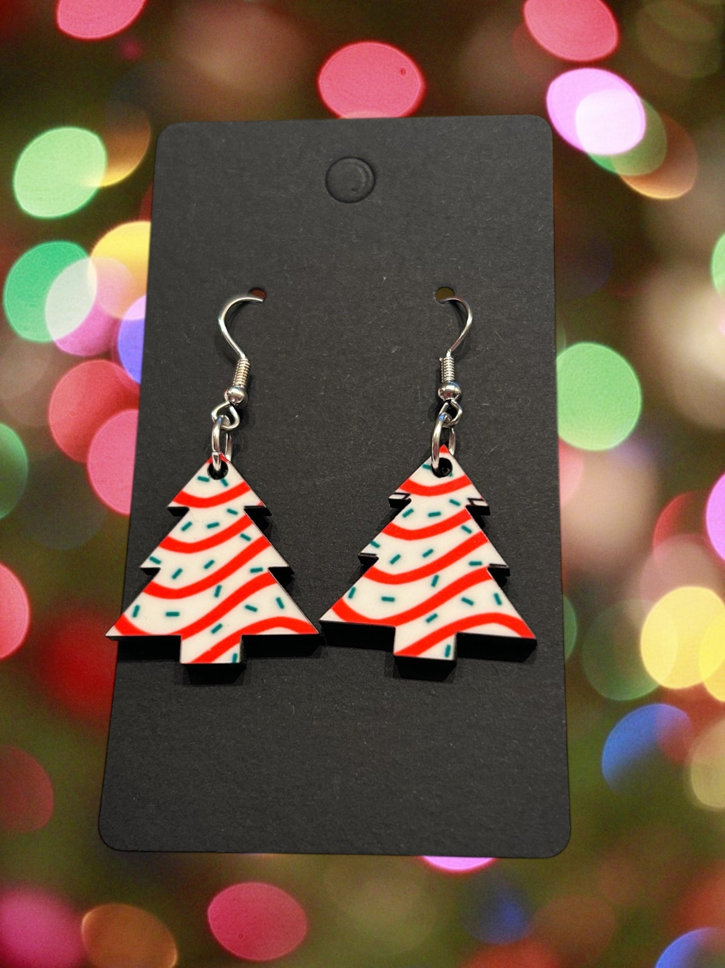 Christmas tree cake earrings