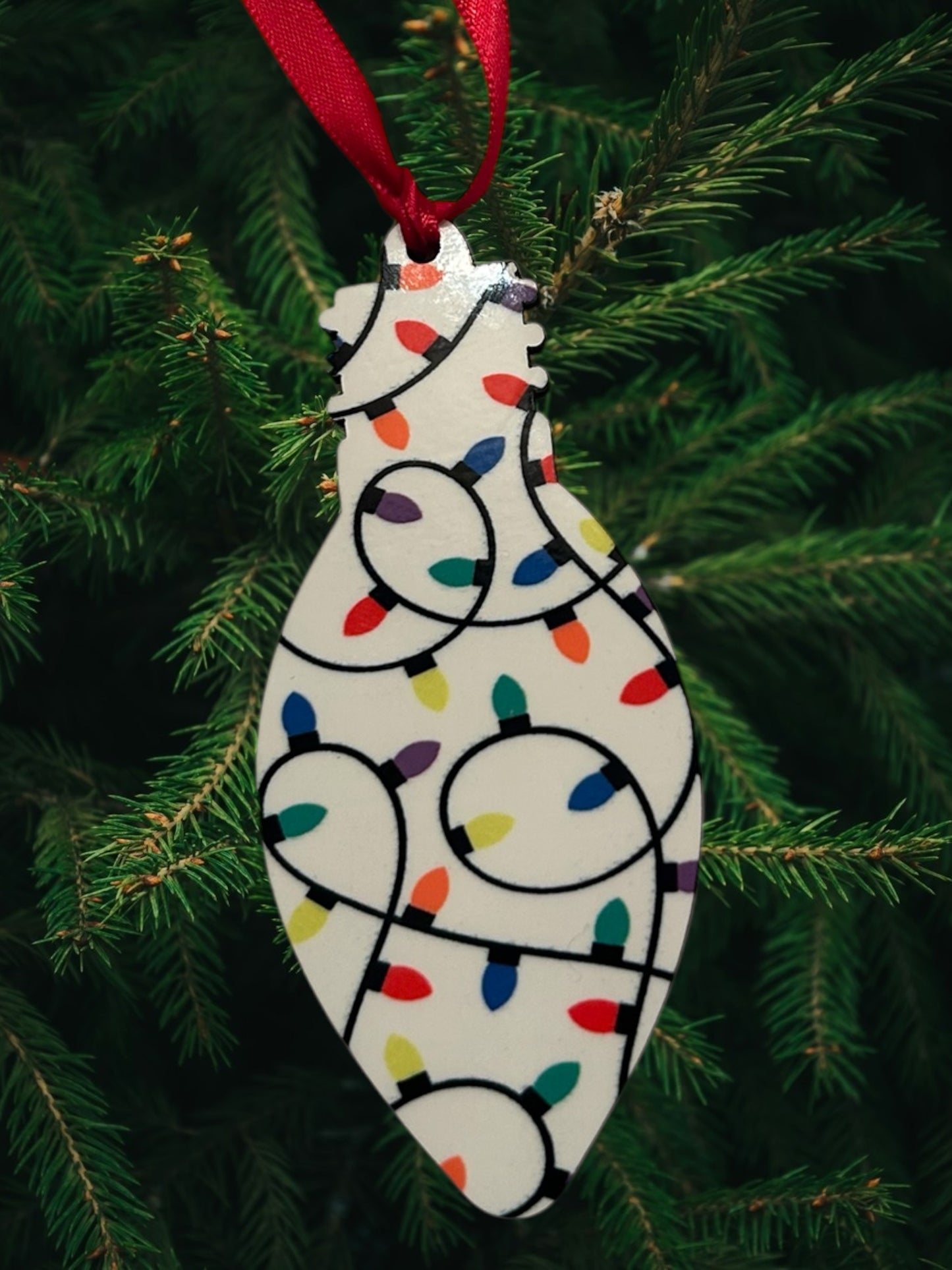 Christmas lights bulb ornament