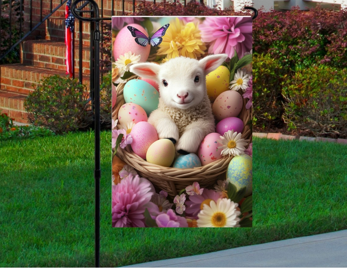 Baby lamb Easter 12x18 garden flag