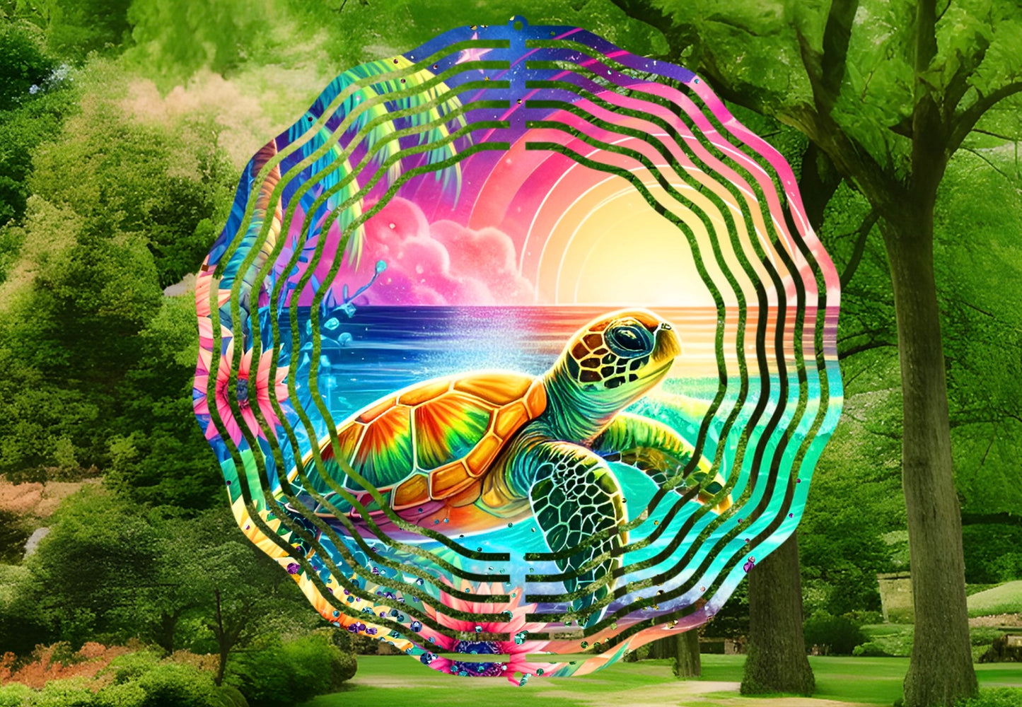 Sea turtle 8in wind spinner