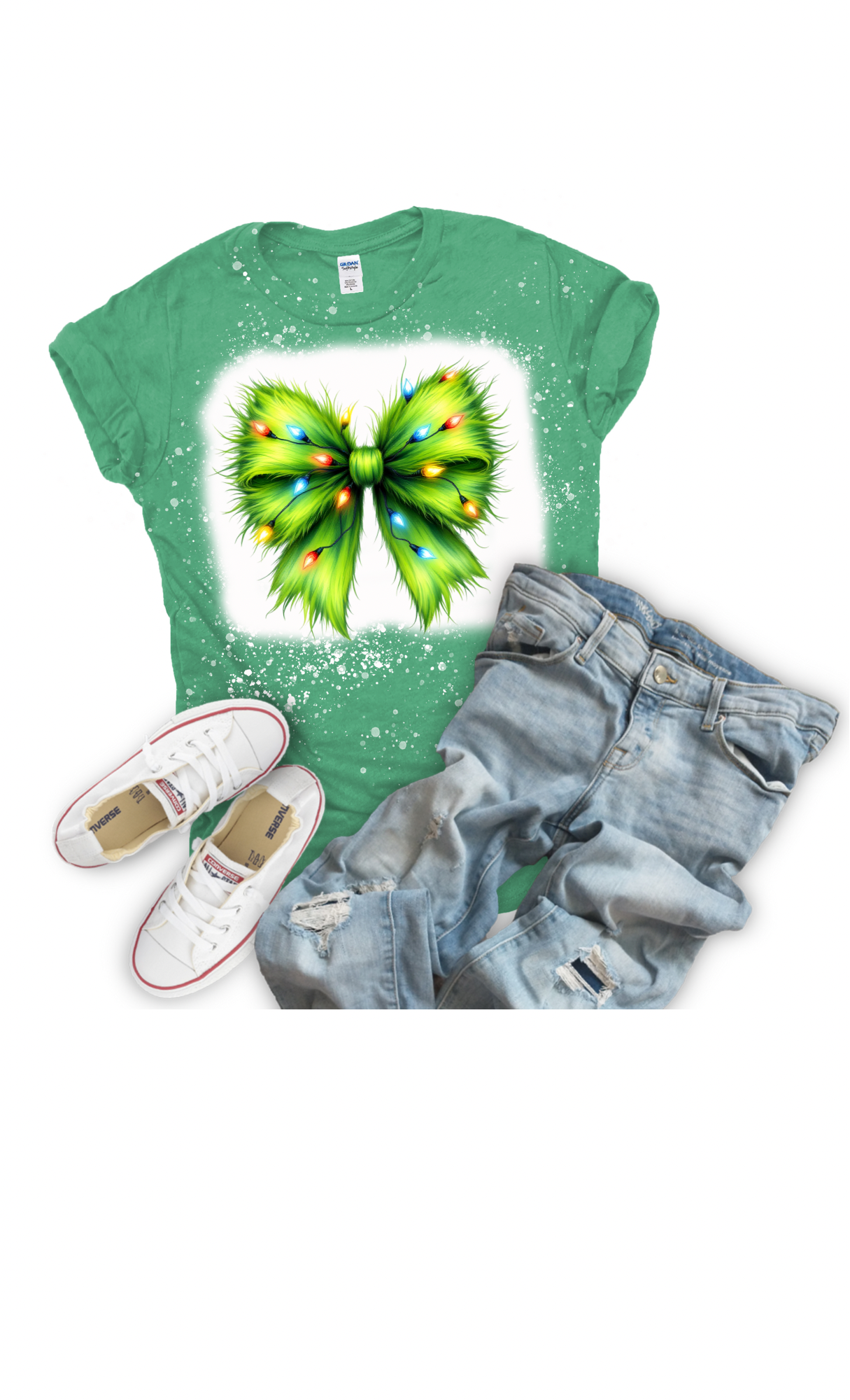Grinch bow tshirt