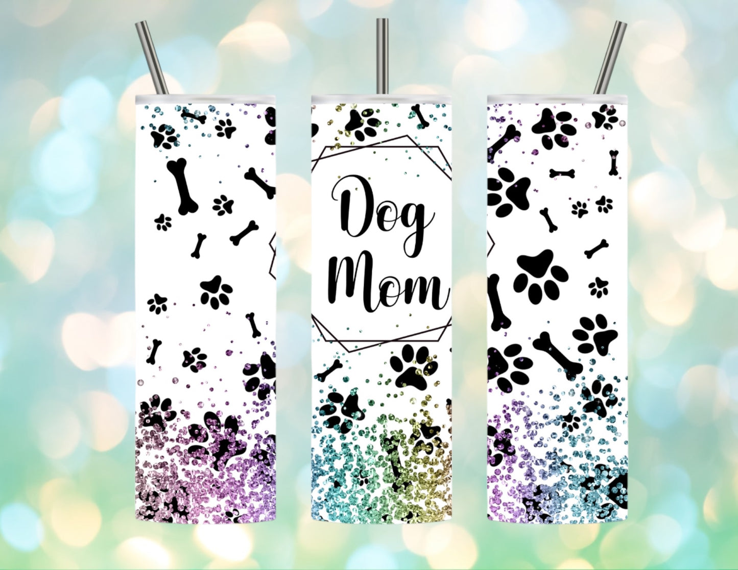 Glitter dog mom 20oz tumbler