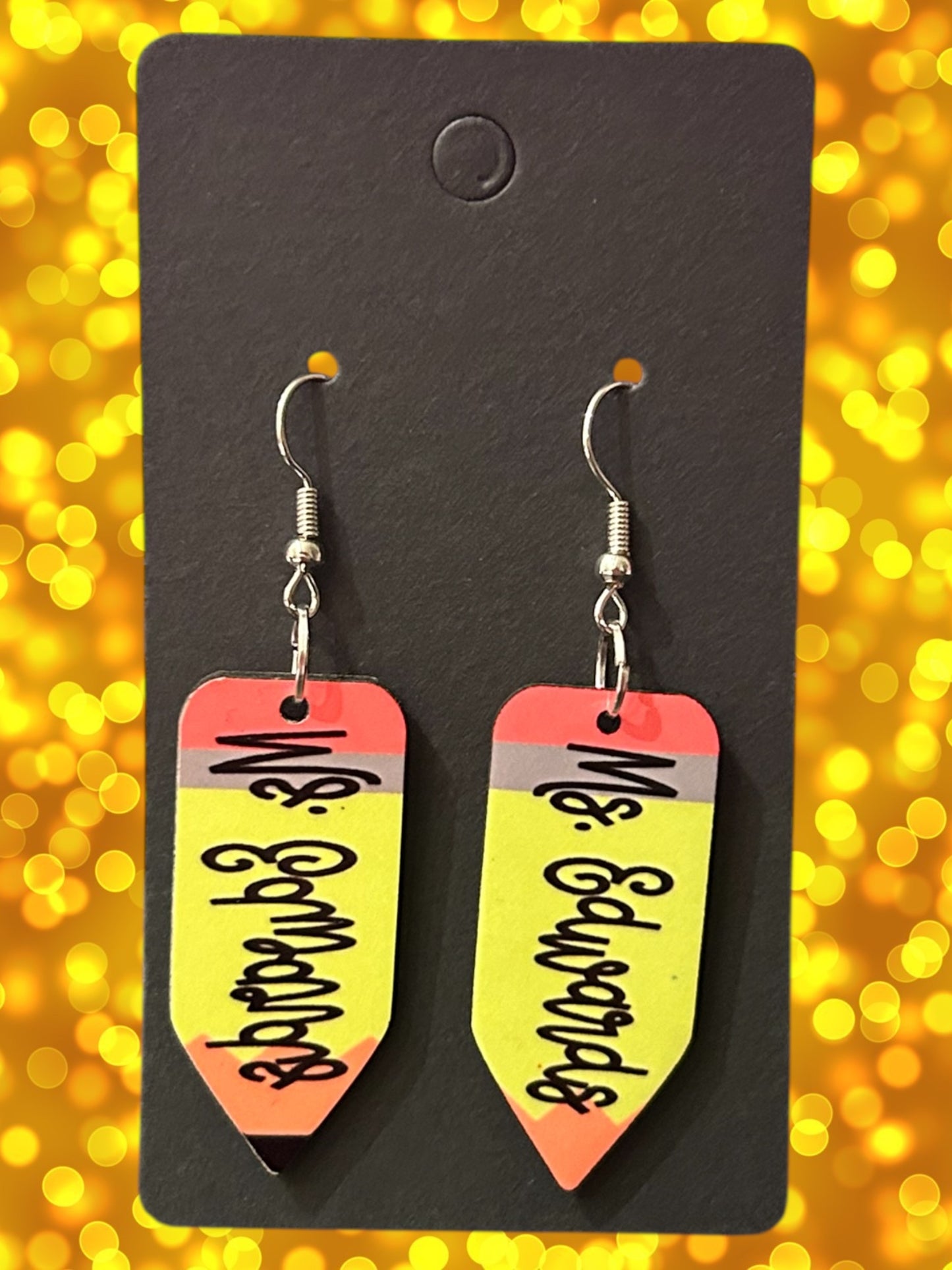 Custom pencil earrings