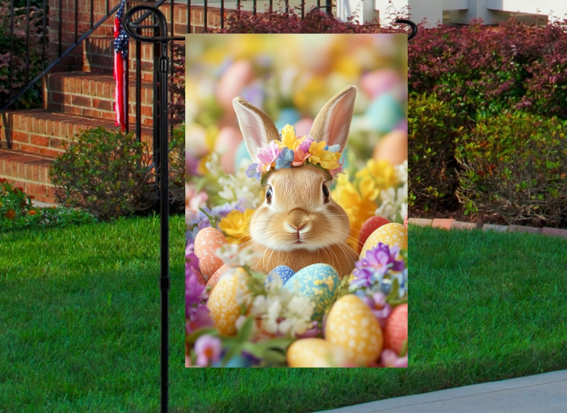 Baby bunny Easter 12x18 garden flag