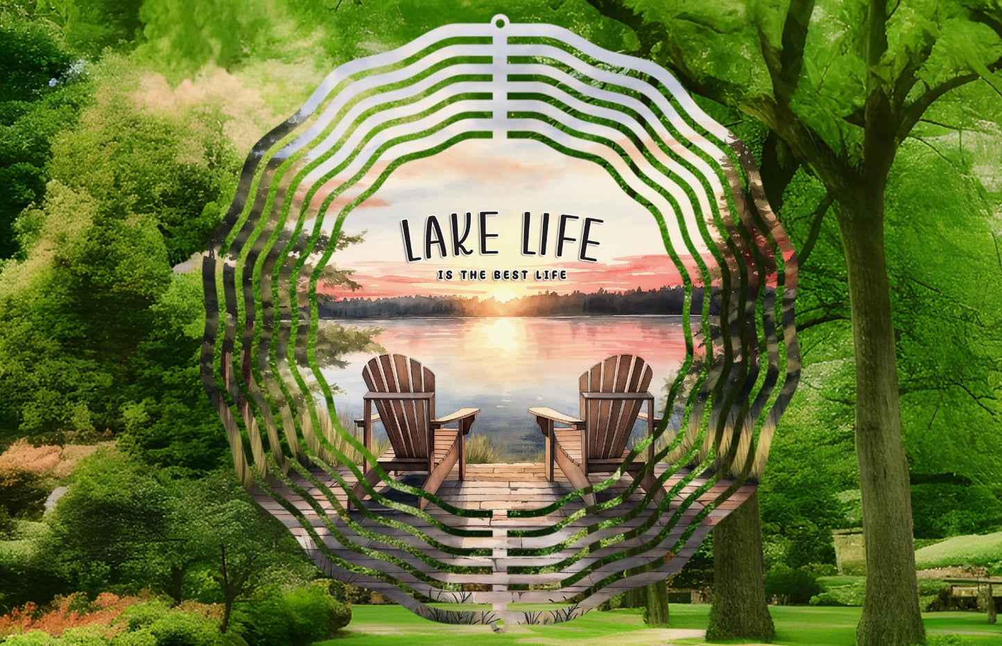 Lake life wind spinner