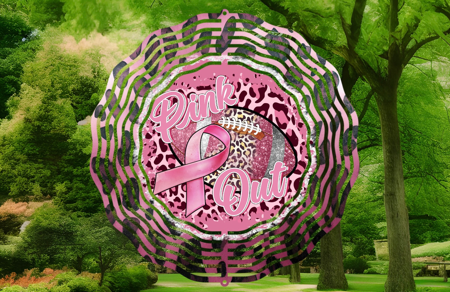 Pink out 8in wind spinner