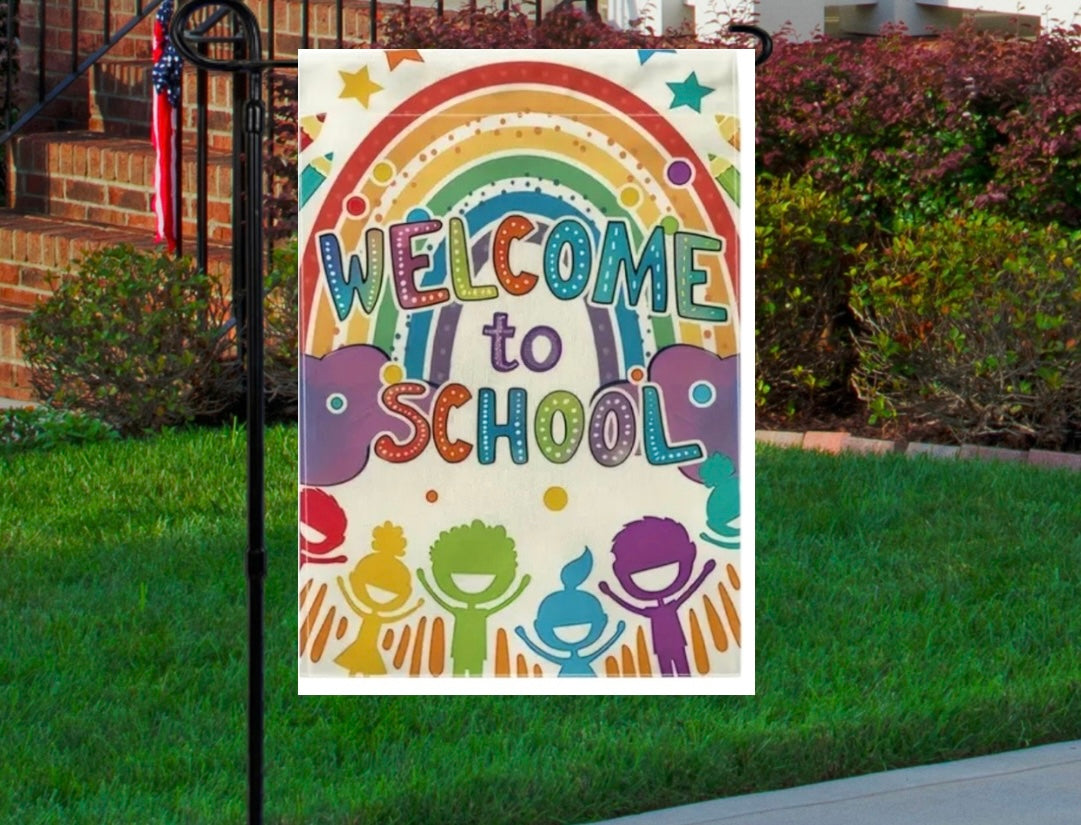 Welcome to school 12x18 garden flag