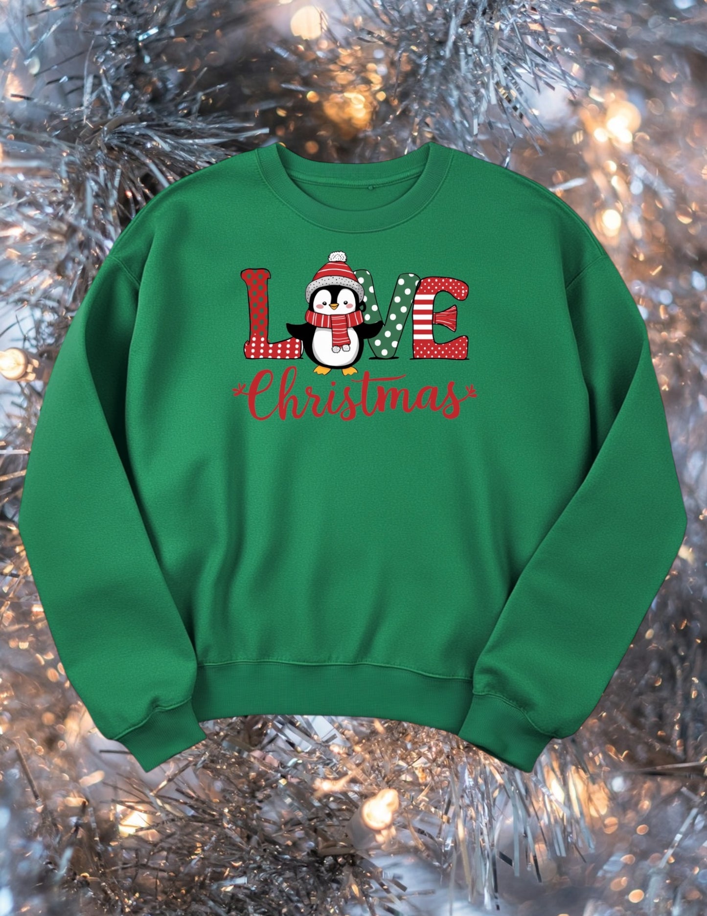Love Christmas penguin crewneck