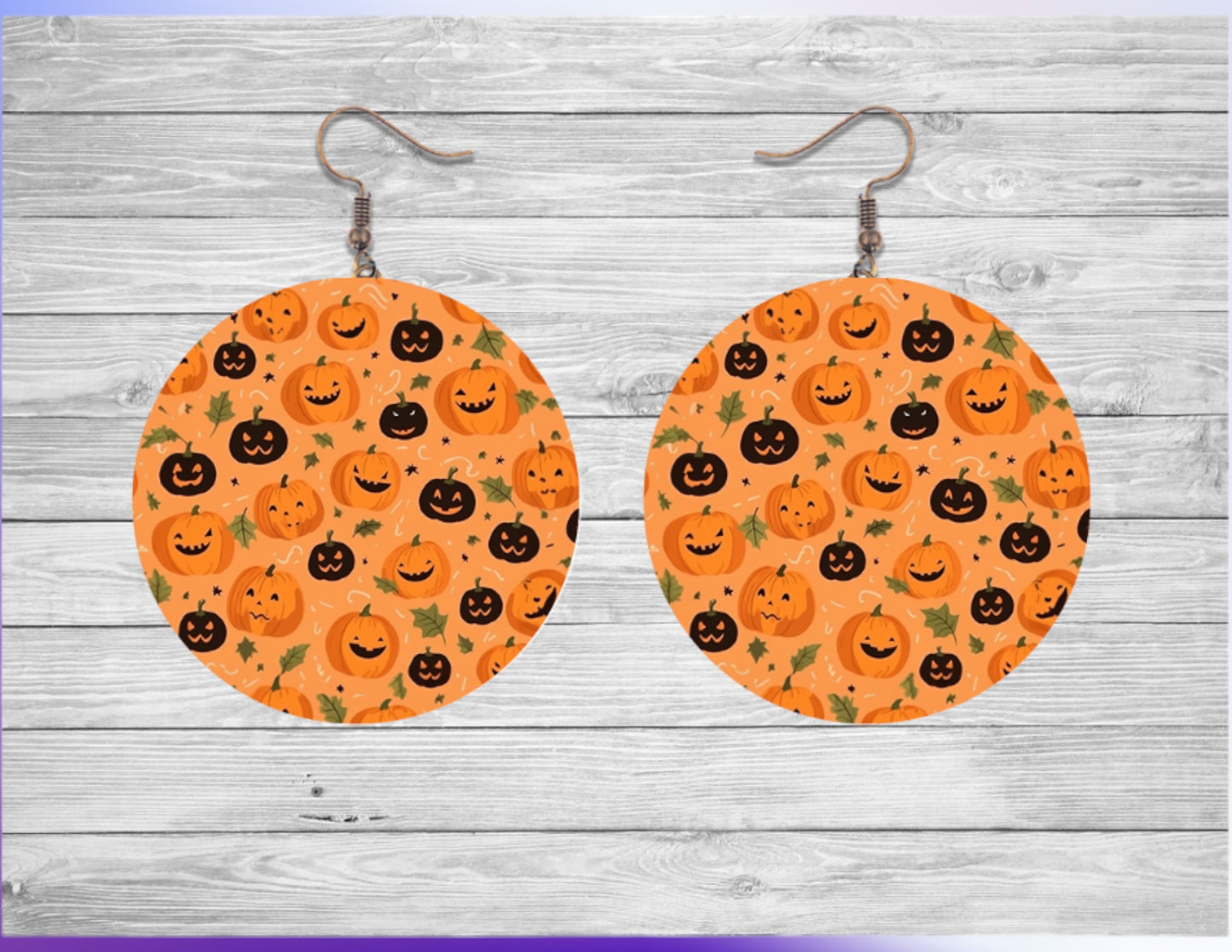Cute pumpkins round earrings