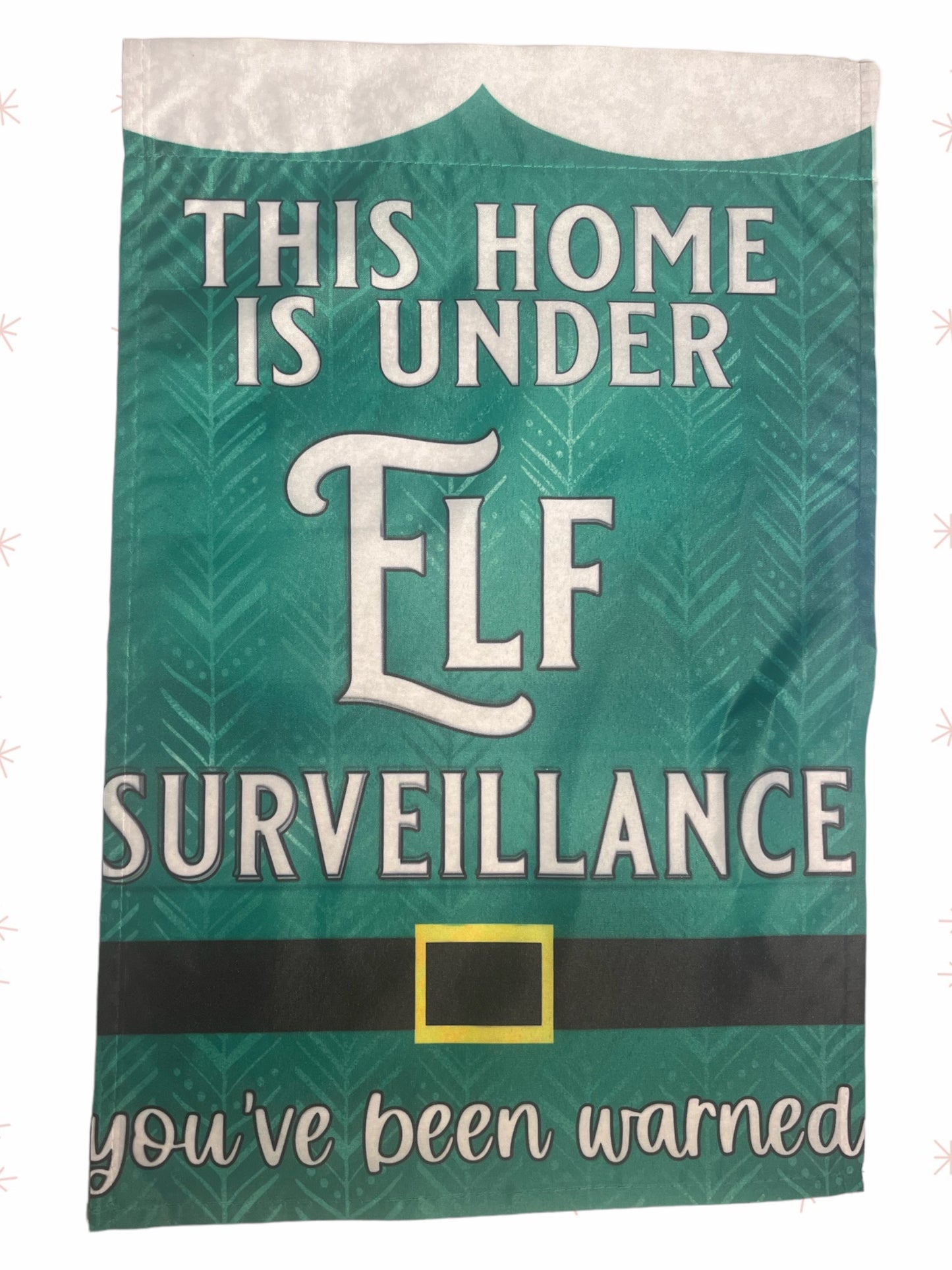 Elf surveillance 12x 18 garden flag