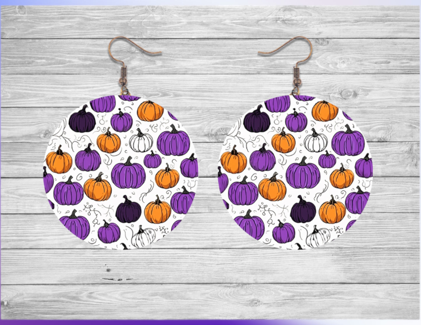 Halloween pumpkins round earrings