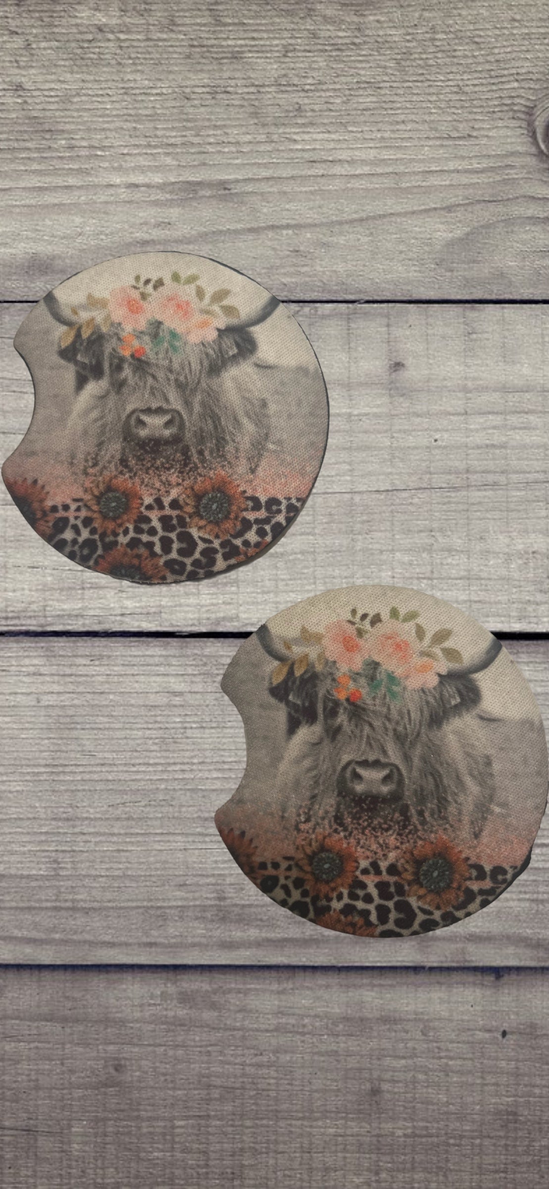 Cowhide Car Coasters (2)