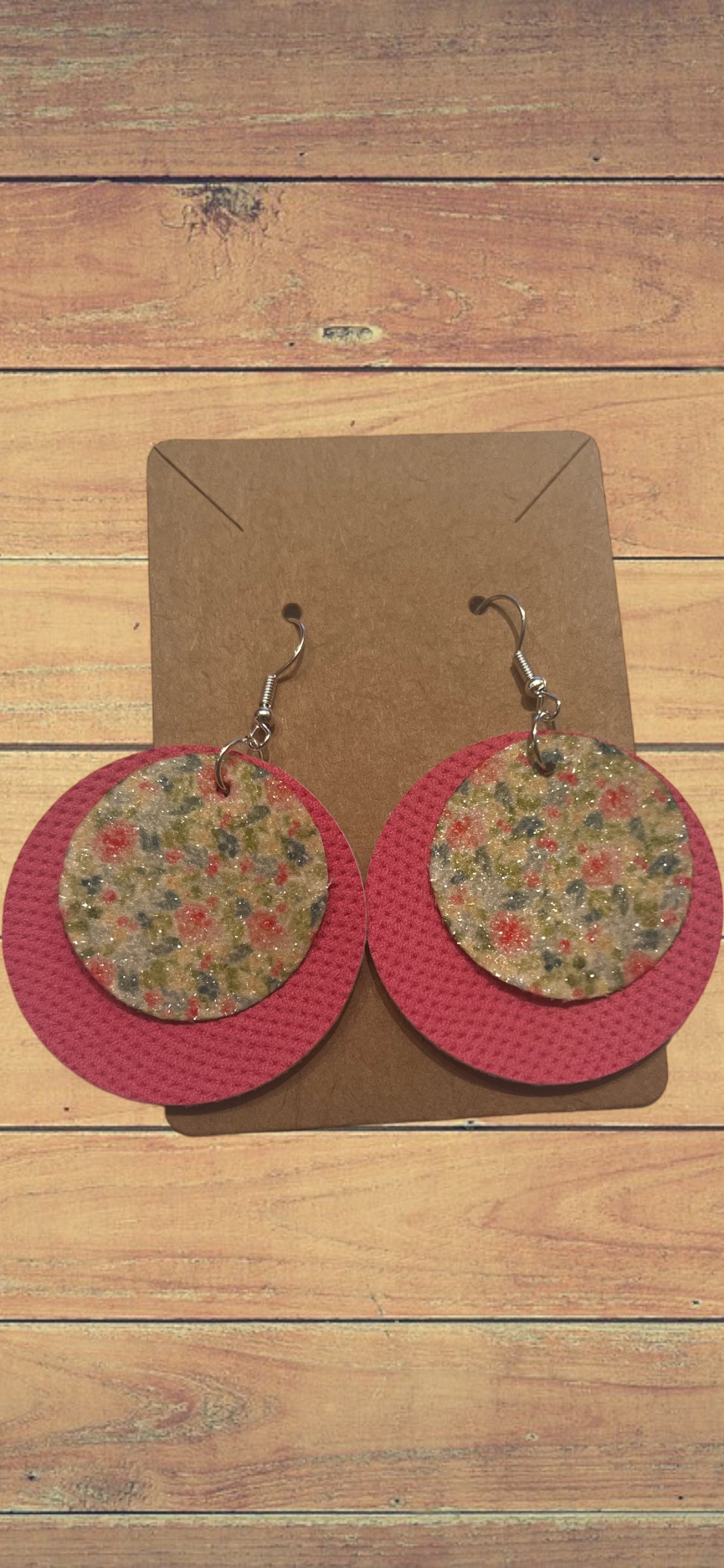 Floral pink faux earrings