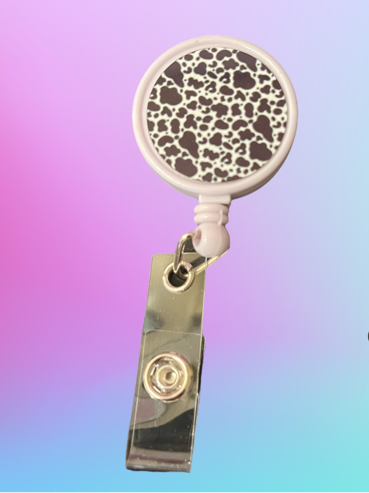 Cow Print Badge Reel