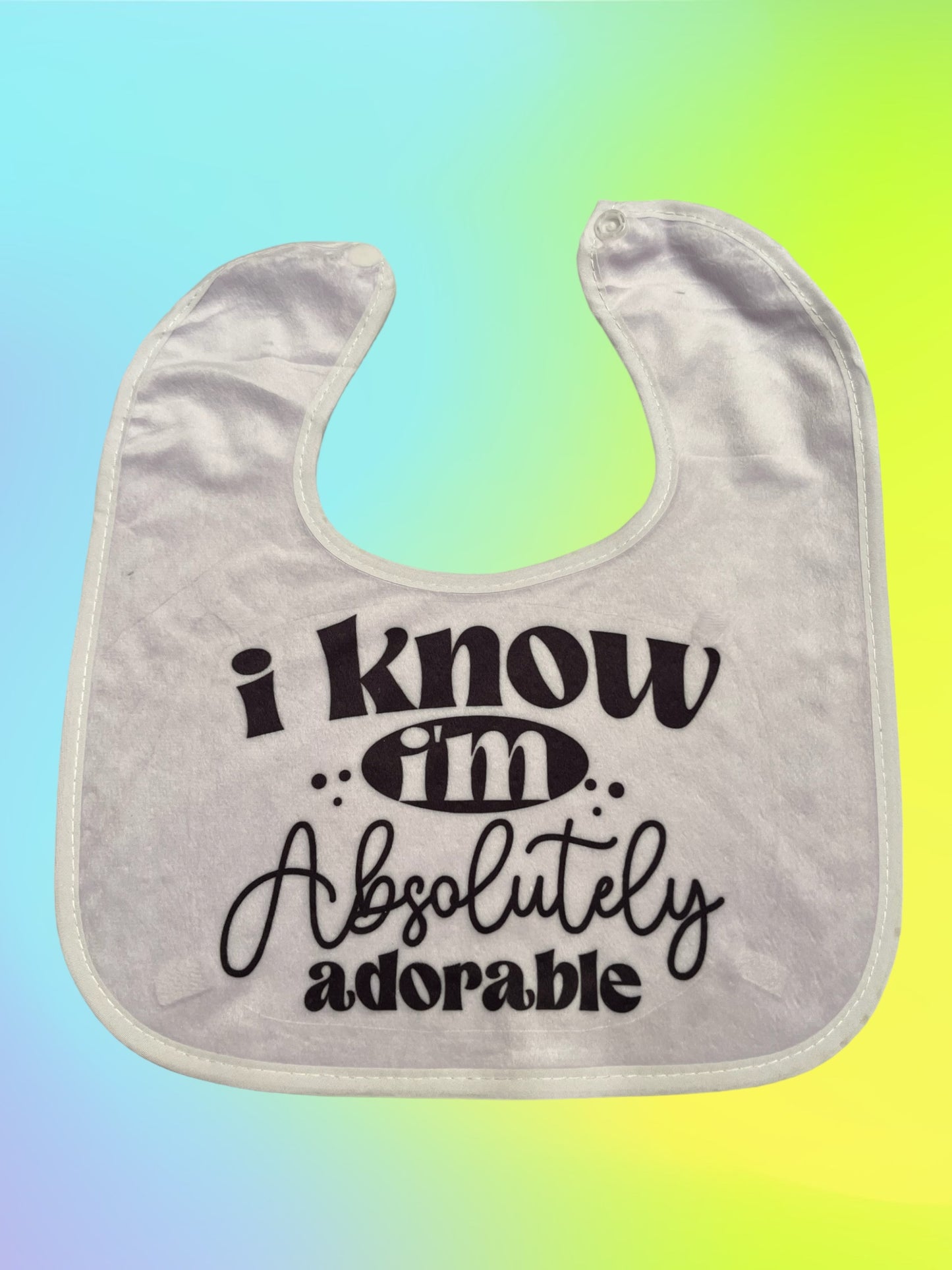 I know I’m Absolutely Adorable Baby Bib