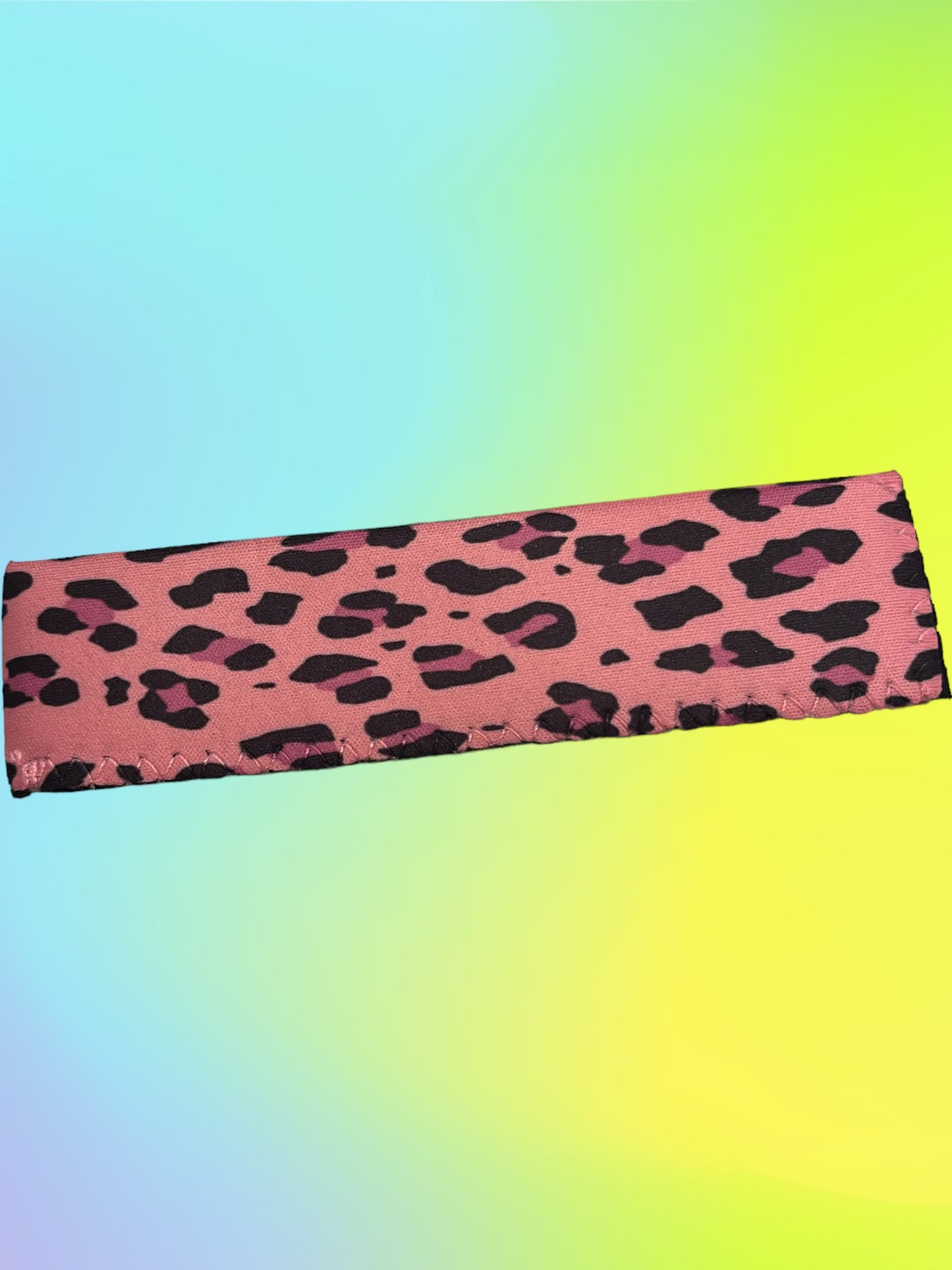 Pink cheetah ice pop holder