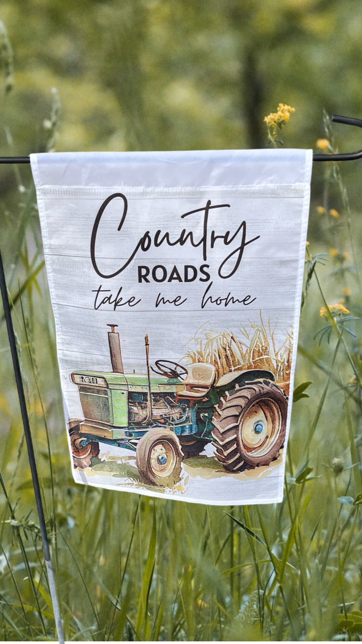 Country roads 12x18 garden flag