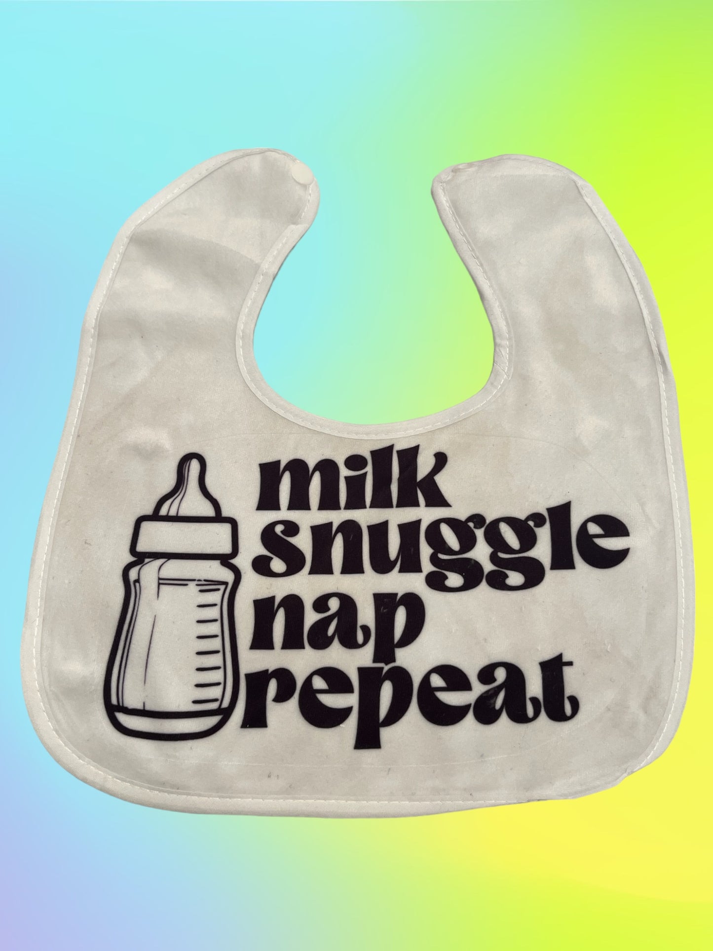 Milk Snuggle Nap Repeat Baby Bib