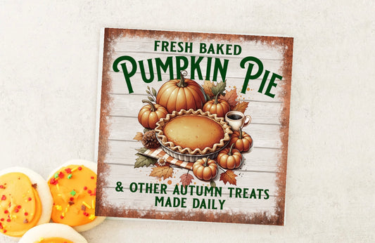 Fresh baked pumpkin pie 8x11 glass cutting board