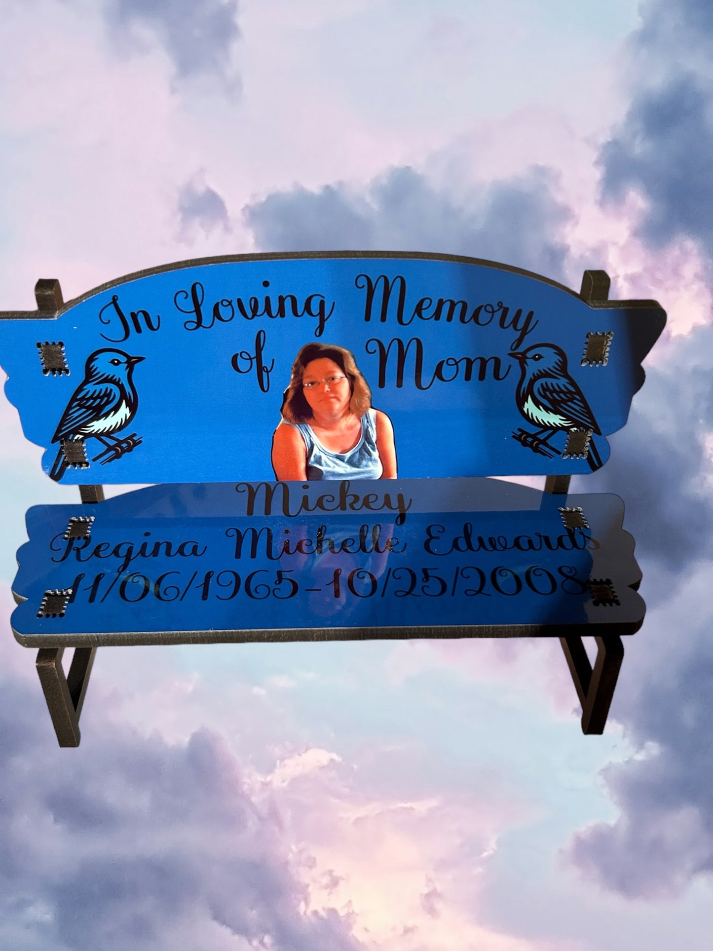 Custom memorial bench