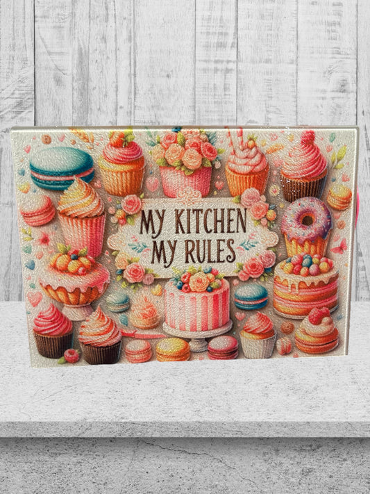 My kitchen my rules 8x11 cutting board