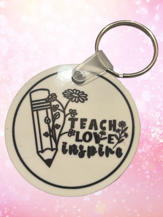 Teach love inspire 2” keychain