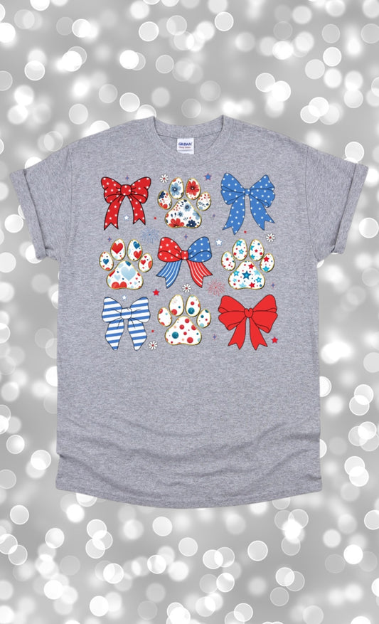 Patriotic paw print tshirt